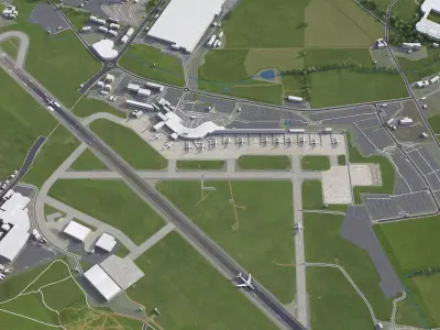 Leeds - Bradford Airport - LBA Low-poly 3D model