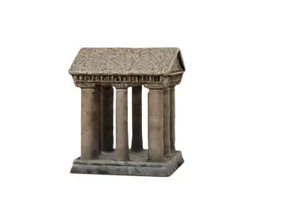 Ancient Pillars of Wisdom Classical Greek Temple Model 3D model