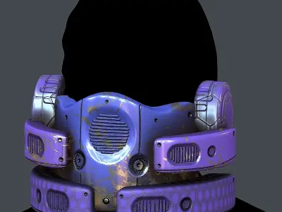 Gas mask helmet 3d model scifi Low-poly  Low-poly 3D model 492