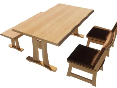 Dining set 4 seat 3D model