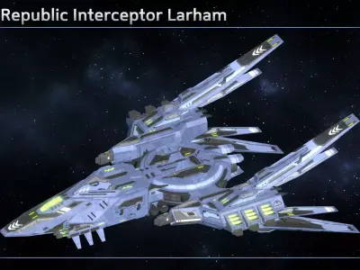 Spaceship Enkar Republic Interceptor Larham Low-poly 3D model