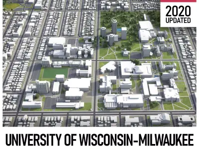 Milwaukee - University of Wisconsin Low-poly 3D model