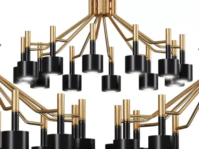 Multi-Headed Modern Chandelier 3D model