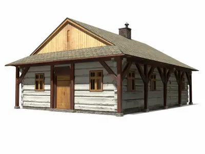 Carpenter House - Slav Architecture Low-poly 3D model