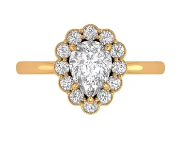 Pear Solitaire Ring 3D print model purchase