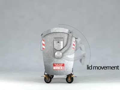 Metal Garbage Container 3D model