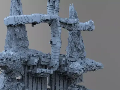 Cyberpunk asteroid grand towers 3 3D model