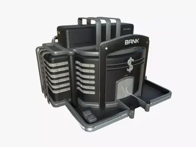 SciFi Bank A07 Black - Sci Fi Exterior Design Low-poly 3D model