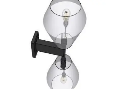 Zia Priven Tulip Double Wall Sconce 3D model