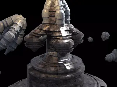 Planet Power Station Base Exterior Kit bash 1 3D model