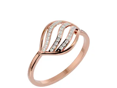 Light Minimalist Diamond Ring 3D print model 39