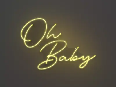 Oh Baby - Neon Sign 3D model