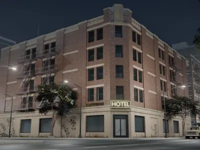 Old city street Assets  Low-poly 3D model