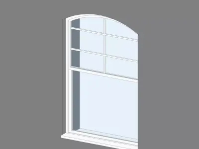 Curved Sash with glazing bars top amp bottom 3D model