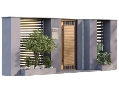Entrance with plant green set 680 3D model