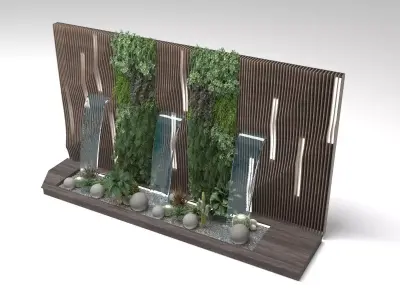 waterfall fountains corona 3D model