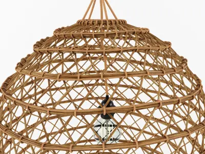 Bamboo Rattan Lamp 1 3D model