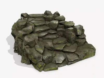 Old Rock Stair Low-poly 3D model