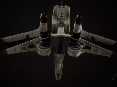 Star wars ARC-170 Starfighter rigged Med poly mesh Low-poly 3D model