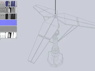 Scifi solar panel Low-poly 3D model