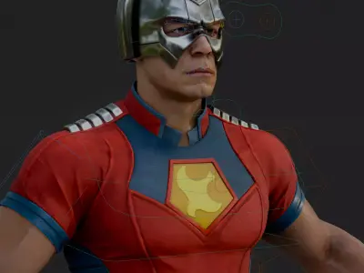 Peacemaker 3D Model Rigged PBR Blender FBX OBJ Low-poly 3D model