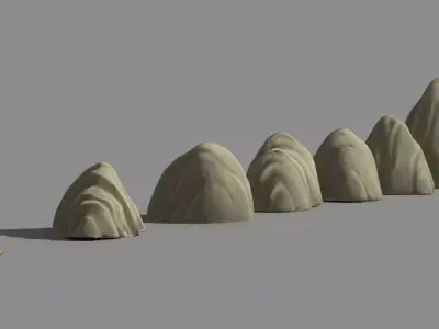 8 Stylized Rocks  3D model