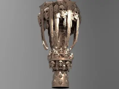 Secret cult scull gravity font sculpture  3D model