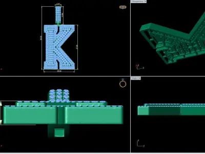 Alphabet Latter K Diamond Pendent 3D print model