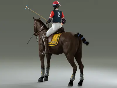  Female Polo Player Animated HQ Editorial License 