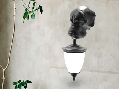 Dog Head Wall Lamp 3D print model order