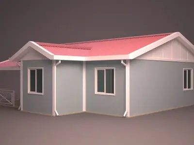 HOME house with roof 3D model