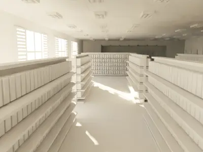 Supermarket interior No Material