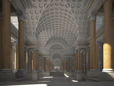  Interior of an Ancient Temple 3D model