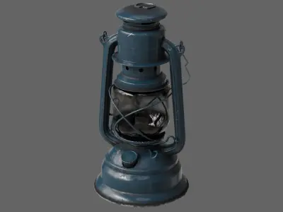 Kerosene lamp Low-poly 3D model get