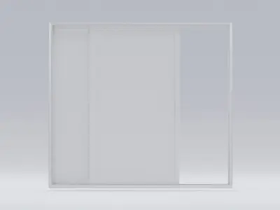 Aluminum Sliding Window 2 panels 220 x 210 mm 3D model