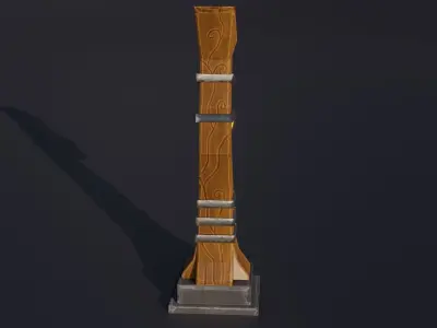 Stylized medieval street lamp Low-poly 3D model