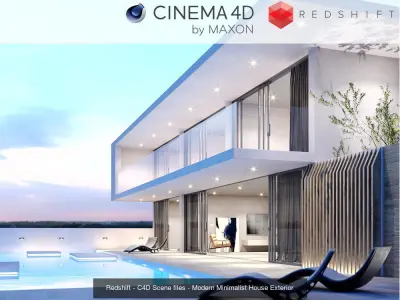 Set 2 - Redshift C4D - 4 x Scenes 3D Model Collection 3D Model Pack