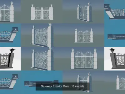 Gateway Exterior Gate 3D Model Pack