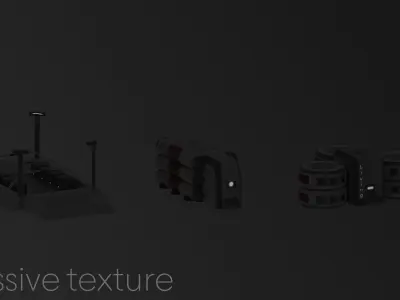 Space base buildings 3D Model Pack