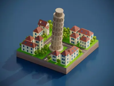 Pisa Tower Low-poly 3D model