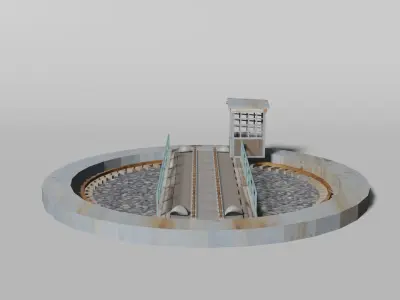 Old railway turntable 3D model