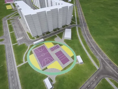 Urban Area 04  Low-poly 3D model