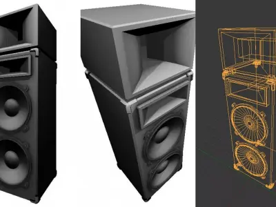 Speaker and two other speakers 3D model