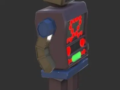 Mr Robot Low Poly PBR painted rigged Low-poly 3D model