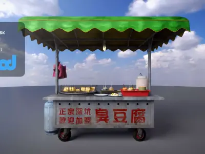Street Vendor Stinky Tofu 3D model
