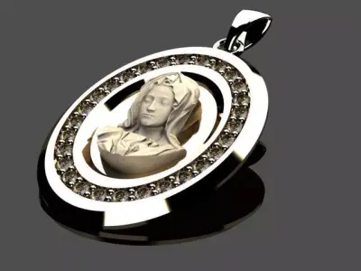 saint mary pendant 3D print model