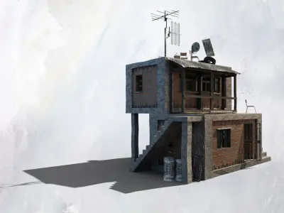 Favela Inspired Old Post Apocalyptic 3d Buildings Assets Blender 3D model