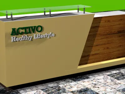 Office Counter Low-poly 3D model