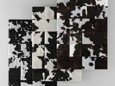 Carpet Pack 6 Rectangular Leather Carpets 3D model
