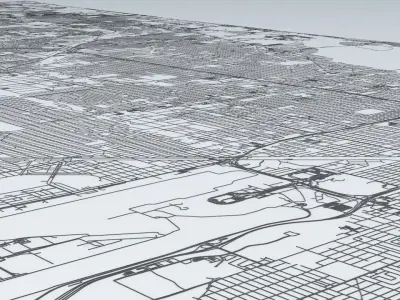 Miami Road Network and Streets 3D model